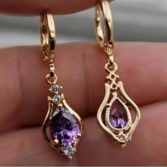 Jewelry - AAA purple Cubic Zirconia Earrings